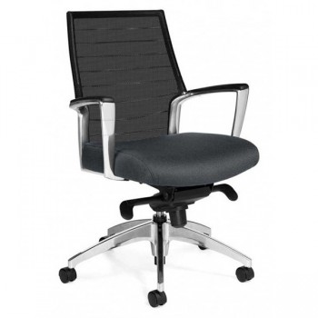 Fabric and Mesh Medium Back Tilter Chair 